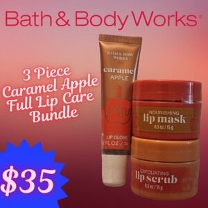 Bath & Body Works “Caramel Apple” New 3-Pc Lip Care Set
